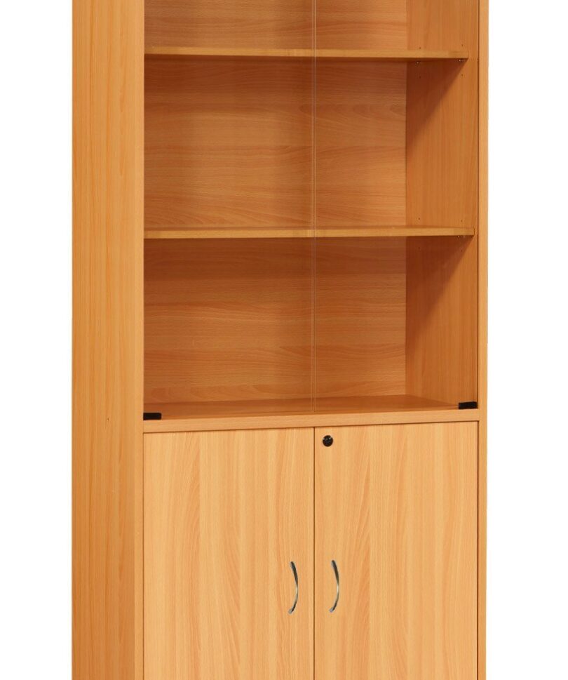 Glass door cabinet Beech color